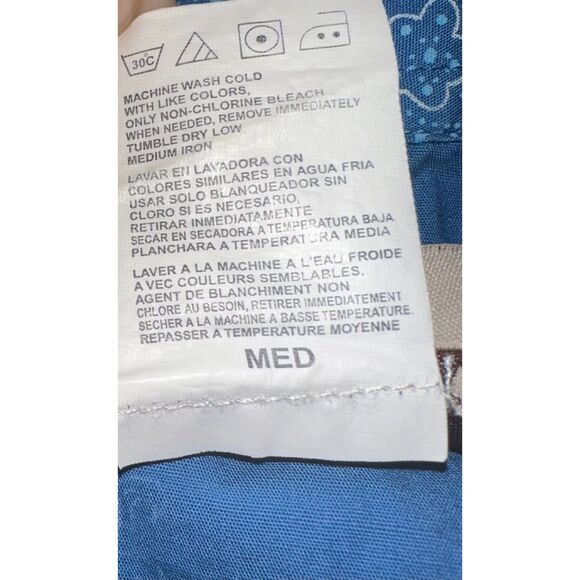 Vintage Benny by Wrangler Pearl Snap Blue Button Up, Size Small - Picture 5 of 8